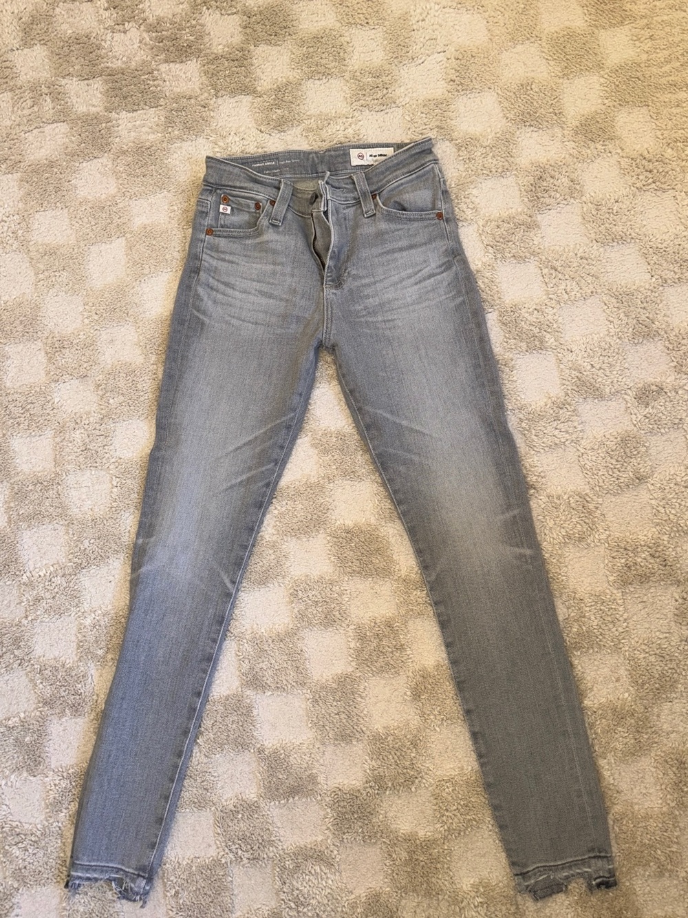 AG Adriano Goldschmied Gray Highrise Skinny Jeans